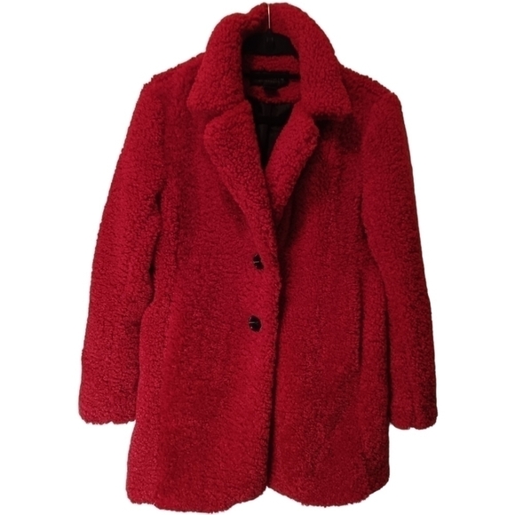 LIZ Claibourne Outerwear Fuzzy Button up Teddy Jacket - Picture 1 of 12
